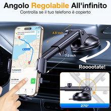 Carica l'immagine nel visualizzatore di Gallery, Coolpow Porta Cellulare Auto [Ventosa Ultra Potente] Supporto Telefono Auto