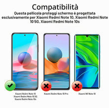 Carica l'immagine nel visualizzatore di Gallery, Vetro Temperato per Xiaomi Redmi Note 10 / Redmi Note 10 5G / Redmi Note 10S [3 Pezzi] Vetrino Protettivo Pellicola Prot