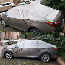 Carica l'immagine nel visualizzatore di Gallery, Telo Copriauto Mezza Impermeabile Invernale Esterno, Mezza Copertura Auto Universale, Copertura Parabrezza Auto Resisten