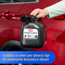 Carica l'immagine nel visualizzatore di Gallery, CarPlan Tanica Gasolio 5 Litri Nera, Omologata per Diesel, con Beccuccio Flessibile Antigoccia, Tanica Carburante in Pla