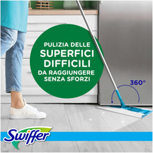 Carica l'immagine nel visualizzatore di Gallery, Swiffer Starter Kit Manico Scopa + 8 Panni Pavimenti + 3 Lavapavimenti