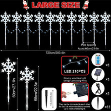 Carica l'immagine nel visualizzatore di Gallery, VEEKAY 10 Pezzi Luci di Natale Solare Esterno,Luci di Stringa Fiocchi di Neve di Natale,con luci a stella, 8 modalità,8 