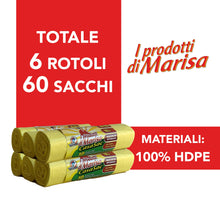 Carica l'immagine nel visualizzatore di Gallery, CSC - Sacchetti Spazzatura 110L con Laccetti, 60 Pz, Sacchi Spazzatura Grandi per Raccolta Differenziata Esterno e Inter