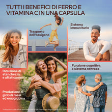 Carica l'immagine nel visualizzatore di Gallery, Integratore Ferro e Vitamina C Naturale - Ferro Bisglicinato 42mg Integratori Stanchezza Fisica e Mentale, Globuli Rossi