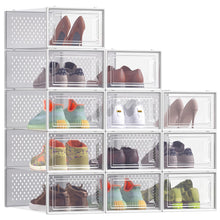 Carica l'immagine nel visualizzatore di Gallery, SONGMICS Scatole per Scarpe, Contenitori per Scarpe, Organizzatori Portascarpe Pieghevoli e Impilabili, Fino alla Taglia