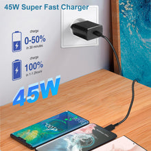 Carica l'immagine nel visualizzatore di Gallery, 45W USB C Caricabatterie a Ricarica Super Veloce per Samsung Galaxy S25 S24 S23 S22 S21 S20 Ultra/Plus/FE, Tab S10+ S9 S