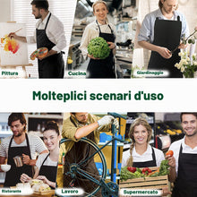 Carica l'immagine nel visualizzatore di Gallery, 3 Pezzi Nero Grembiule, Regolabili Cuoco Grembiule con 3 Tasche per Donna Uomo, Professionale Lavoro Grembiule per Cucin