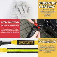 Carica l'immagine nel visualizzatore di Gallery, GADLANE Corda di traino ad alta visibilità 5m x 5cm (Giallo)