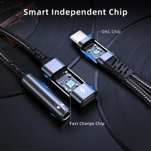 Carica l'immagine nel visualizzatore di Gallery, Adattatore e Ricarica per Cuffie USB C - 2 in 1 Adattatore USB C a Jack da 3.5mm Supporta PD 60W Ricarica Rapida per iPh