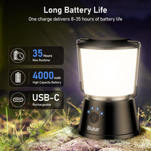 Carica l'immagine nel visualizzatore di Gallery, Blukar Lampada Campeggio Ricaricabile, LED Luce Campeggio Portatile