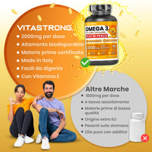 Carica l'immagine nel visualizzatore di Gallery, Vitastrong Omega 3, 700mg EPA DHA 500mg, Vitamina E Capsule Molli Premium