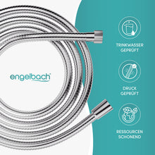 Carica l'immagine nel visualizzatore di Gallery, Engelbach® Tubo doccia flessibile 1,5m in acciaio inox - Con attacco standard - Flessibile e testato per l'acqua potabil