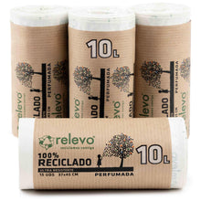 Carica l'immagine nel visualizzatore di Gallery, Relevo Piccoli Sacchi Spazzatura Bianchi con Maniglie – 10L (Largh 37 cm × Alt 45 cm), 60 Sacchi (4 Rotoli × 15 Sacchi) 