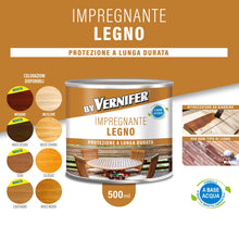 Carica l'immagine nel visualizzatore di Gallery, AREXONS Vernifer Impregnante Legno Trasparente 500 ml, Impregnante all'Acqua Inodore Nutre, Protegge, Impermealizza Legn
