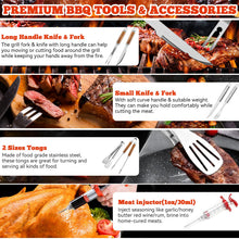 Carica l'immagine nel visualizzatore di Gallery, Set Barbecue 34 Pezzi, Utensili da Barbecue in Acciaio Inox, Accessori da Grill, con Borsa di Archiviazione e Tappetini,