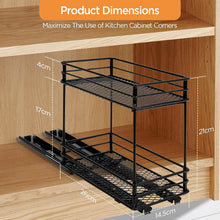 Carica l'immagine nel visualizzatore di Gallery, VINATO Portaspezie Scorrevole a 2 Livelli – Organizzatore Cucina Salvaspazio con Guide, Portaoggetti per Dispensa (26x15x21,8 cm)