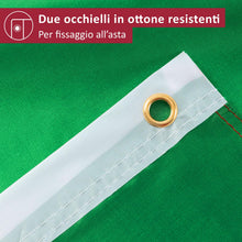 Carica l'immagine nel visualizzatore di Gallery, Aricona Bandiera Italia 90x150cm – italiana – grande - resistente alle intemperie - con occhielli in ottone - in tessuto