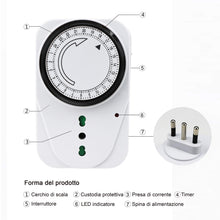 Carica l'immagine nel visualizzatore di Gallery, EXTRASTAR Timer presa elettrica,Programmatore Timer meccanico giornaliero,3680 W,250 V