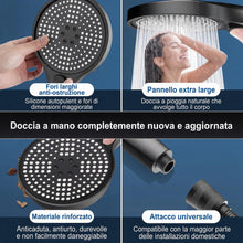 Carica l'immagine nel visualizzatore di Gallery, Soffione Doccia Alta Pressione Grigio Opaco, Doccino per Doccia Anticalcare con 3 Modalità di Getto, Doccetta per Doccia