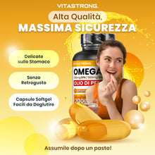 Carica l'immagine nel visualizzatore di Gallery, Vitastrong Omega 3, 700mg EPA DHA 500mg, Vitamina E Capsule Molli Premium