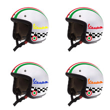 Carica l'immagine nel visualizzatore di Gallery, Adesivi per Casco Kit VESPA - Nero Rosso Blu Giallo Arancione Bianco - Strisce Italia Cerchio Bandiera Scacchi Helmet VI