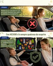 Carica l'immagine nel visualizzatore di Gallery, HECKBO 2X parasole per auto con 8 ventose - motivo animali della foresta - 44x36cm - parasole per finestrino laterale de