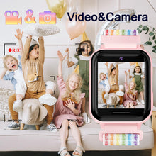 Carica l'immagine nel visualizzatore di Gallery, PTHTECHUS Smartwatch per Bambini, Telefono Smartwatch con Lettore Musicale per Ragazzi e Ragazze Giochi SOS Contapassi T