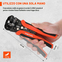 Carica l'immagine nel visualizzatore di Gallery, ValueMax Spellafili Automatico, Set di Pinze Spelafili da 268 Pezzi, AWG 24-10 (0,2-6,0 mm²), Spellatura, Crimpatura e T