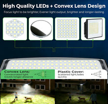Carica l'immagine nel visualizzatore di Gallery, Lampada Solare da Esterno, Faretto Led da Esterno con Sensore di Movimento, 204LED 3 Modes Luce Solare Led Esterno con P