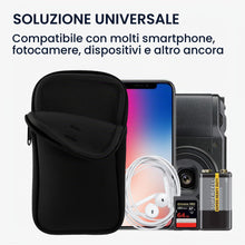 Carica l'immagine nel visualizzatore di Gallery, kwmobile Custodia Neoprene con Zip per Smartphone XL - 6,7/6,8" - Portacellulare a Tracolla - Porta Cellulare da Collo U