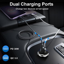 Carica l'immagine nel visualizzatore di Gallery, Caricatore Auto USB C 30W a Ricarica Rapida PD 30W e QC 3.0 18W