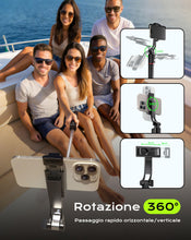 Carica l'immagine nel visualizzatore di Gallery, Treppiede Smartphone e Bastone Selfie 170cm Telecomando Wireless