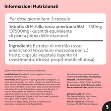 Carica l'immagine nel visualizzatore di Gallery, Nutravita Mirtillo Rosso 37.500mg - 2 Mesi