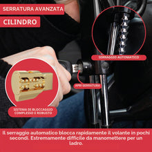 Carica l'immagine nel visualizzatore di Gallery, GADLANE Blocca Volante Auto Alta visibilità Bloccasterzo Auto Furgone Roulotte Universale Antifurto con 2 Chiavi (Nero)