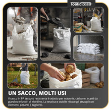 Carica l'immagine nel visualizzatore di Gallery, ToolSpace 50x Sacchi in Rafia Polipropilene 50×85 cm Sacchi Resistenti per Carico Pesante 25 kg Edilizia Cantiere Smalti