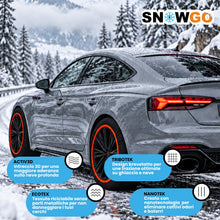 Carica l'immagine nel visualizzatore di Gallery, SNOWGO Calze da Neve Omologate Italia EN 16662 - 1 - Due Catene da Neve in Tessuto Taglia XL - R14 - R20 (Controlla le d