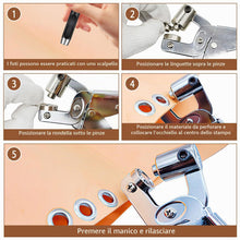 Carica l'immagine nel visualizzatore di Gallery, Pinze Per Occhielli Professionali, Set di Occhiellatrice per Teloni con 400 Occhielli (Ø 10mm) Set di Occhiellatrice, Pi