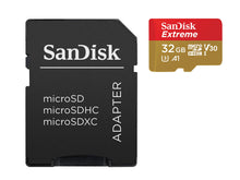 Carica l'immagine nel visualizzatore di Gallery, SanDisk Extreme 32 GB microSDhC Memory Card for Action Cameras and Drones with A1 App Performance up to 100 MB/s, Class 