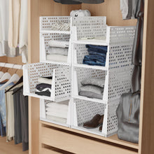 Carica l'immagine nel visualizzatore di Gallery, Relaxdays Organizer Pieghevoli per Armadio, Set 3 Box Estraibili in Plastica, Impilabili, HLP: 13x33,5x43,5 cm, Bianco