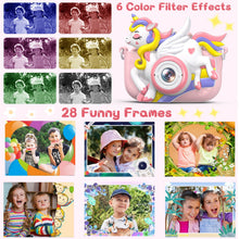 Carica l'immagine nel visualizzatore di Gallery, Hangrui Macchina Fotografica Bambini, 2.0 Pollici Schermo 1080P HD Ricaricabile Fotocamera Digitale Bambini con Scheda 32GB,Regali Giocattolo di Natale &amp; Compleanno per Ragazze Ragazzi 3-10 Anni-Rosa