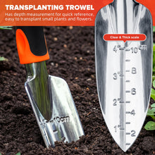 Carica l'immagine nel visualizzatore di Gallery, Bamworld Set di 3 Attrezzi da Giardino Resistente, Kit Giardinaggio in Lega di Alluminio con Impugnatura Ergonomica, Inc