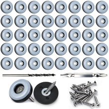 Carica l'immagine nel visualizzatore di Gallery, 40 Pezzi Piedini per Mobili in Teflon, Feltrini per Mobili Pesanti Ø 19 Mm con 40 Viti in Acciaio Inox e 2 Punte, Tondo 