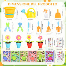 Carica l'immagine nel visualizzatore di Gallery, Aragallant Giocattoli Attrezzi Giardinaggio per Bambini, Kit Giardinaggio Bambini con Rastrello Paletta Annaffiatoio Sec