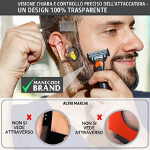 Carica l'immagine nel visualizzatore di Gallery, Strumento per modellare la barba da uomo con pettine integrato, modello trasparente per pettine, baffi, basette, mascell