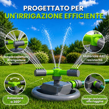 Carica l'immagine nel visualizzatore di Gallery, GARDENIX Irrigatore per prato girevole a 3 bracci, nero/arancione, connessione rapida Click-Lock, copertura fino a 85 m²