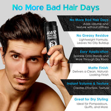 Carica l'immagine nel visualizzatore di Gallery, Cera in polvere per capelli uomo, Polvere Volumizzante Capelli, Superfici opache, 24 ore per mantenere tutto il giorno, 