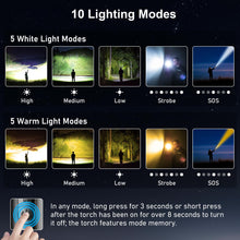 Carica l'immagine nel visualizzatore di Gallery, Blukar Torcia LED Ricaricabile, Torcia Potente con 2 Temperature di Colore