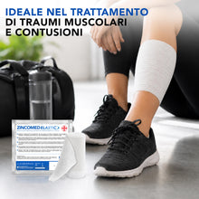 Carica l'immagine nel visualizzatore di Gallery, AIESI® Benda elastica medicata con pasta all’ossido di zinco F.U. m 5x10 cm ZINCOMED ELASTIC, Made in Italy