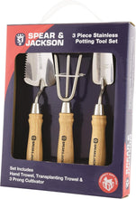 Carica l'immagine nel visualizzatore di Gallery, Spear &amp; Jackson POTTING3PS Set di attrezzi per invasatura in acciaio inossidabile da 3 pezzi