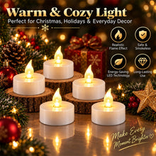 Carica l'immagine nel visualizzatore di Gallery, CNMTCCO 24 candeline da tè, candele a batteria senza fiamma LED, candeline da tè luminose e tremolanti, batteria extra l